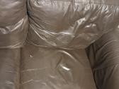 Tamsiai ruda odinė 3-vietė sofa - nuotraukos Nr. 4
