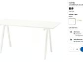 Ikea Trotten Desk, White, 160x80 cm, Office Desk, - nuotraukos Nr. 6