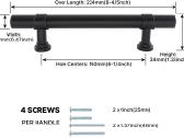 Lontan juodos spintelių rankenėlės 160 mm - nuotraukos Nr. 2