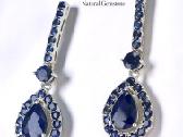 Kokteiliniai auksuoti auskarai su safyrais (3.5ct) - nuotraukos Nr. 3