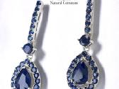 Kokteiliniai auksuoti auskarai su safyrais (3.5ct) - nuotraukos Nr. 4