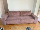Veliūrinė miegama sofa su patalynės dėže, 256 cm - nuotraukos Nr. 3