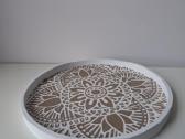 Boho medinis padėklas 30cm - nuotraukos Nr. 3