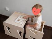 Montessori medinis stalas su kėde vaikams - nuotraukos Nr. 3