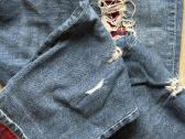 Tommy Hilfiger ripped jeans, tartan patch - nuotraukos Nr. 7