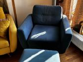 Stilingi ir ryškūs sofa-lova su foteliu ir pufu - nuotraukos Nr. 3