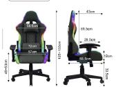 Atlošiama biuro/žaidimų kėdė su Rgb ir masažu. - nuotraukos Nr. 3