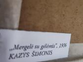 Kazio Šimonio Mergelė su gėlėmis reprodukcija - nuotraukos Nr. 2
