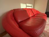 Moderni apvali natūralios odos sofa miegama - nuotraukos Nr. 2