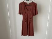 H&m rūdžių/plytų spalvos raukta mini suknelė XS - nuotraukos Nr. 4