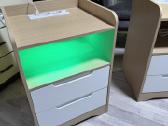 Modernios naktinės spintelės su LED ir rozetėmis - nuotraukos Nr. 2