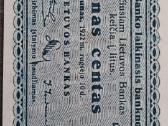 1922 m centas,lietuvos Banko laikinasis banknotas - nuotraukos Nr. 4