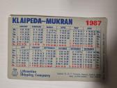Kišeninis kalendorius 1987m Klaipėda - Mukran - nuotraukos Nr. 3