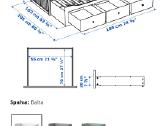 Hemnes Kušetė su 3 stalčiais, 2čiužiniais - nuotraukos Nr. 3