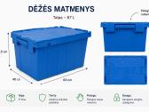 Naujos plastikinės dėžės 67l su dangčiu 60x40x35.5 - nuotraukos Nr. 3