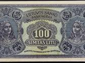 1922 M. 100 Litų Pavyzdys Bevertis - nuotraukos Nr. 2