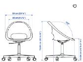 Juoda sukamoji kėdė su ratukais Eldberget / Ikea - nuotraukos Nr. 4