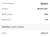 Siemens įmontuojama mikro bangų krosnelė - nuotraukos Nr. 5