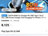 Qoovi 80w telefono automobilinis įkroviklis - nuotraukos Nr. 4