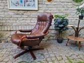 Vintažinis mid century odinis fotelis /sūpuoklis - nuotraukos Nr. 32