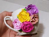 Puodelis rankų darbo 3D gėlės rožės flowers rose - nuotraukos Nr. 2