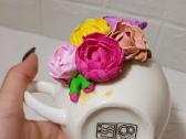 Puodelis rankų darbo 3D gėlės rožės flowers rose - nuotraukos Nr. 6