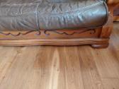 Ažuolo masyvo odinė trivietė sofa ir fotelis - nuotraukos Nr. 4