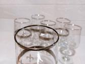 6 Vintage Taures Fleur-de-lis Glasses Silver Trim - nuotraukos Nr. 6