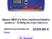Mazai naudotas Robotas siurblys Dyson vis navi360 - nuotraukos Nr. 3