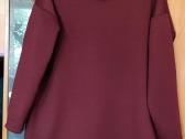 Bordo spalvos „oversize“ džemperis su gobtuvu - nuotraukos Nr. 2