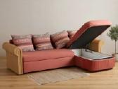 Kampinė miegama sofa su pintais porankiais - nuotraukos Nr. 2