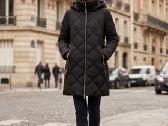 Rinascimento Italian Black Quilted Long Coat - nuotraukos Nr. 6