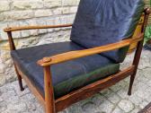 Vintažinis mid century palisandro masyvo fotelis - nuotraukos Nr. 2