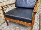 Vintažinis mid century palisandro masyvo fotelis - nuotraukos Nr. 5