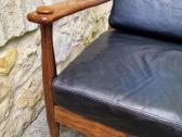 Vintažinis mid century palisandro masyvo fotelis - nuotraukos Nr. 10