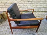 Vintažinis mid century palisandro masyvo fotelis - nuotraukos Nr. 12