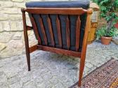 Vintažinis mid century palisandro masyvo fotelis - nuotraukos Nr. 13
