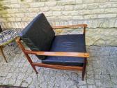 Vintažinis mid century palisandro masyvo fotelis - nuotraukos Nr. 18
