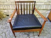 Vintažinis mid century palisandro masyvo fotelis - nuotraukos Nr. 20