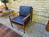 Vintažinis mid century palisandro masyvo fotelis - nuotraukos Nr. 23