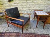 Vintažinis mid century palisandro masyvo fotelis - nuotraukos Nr. 24