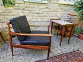 Vintažinis mid century palisandro masyvo fotelis - nuotraukos Nr. 26