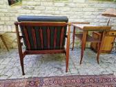 Vintažinis mid century palisandro masyvo fotelis - nuotraukos Nr. 27