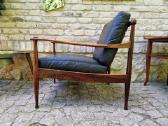 Vintažinis mid century palisandro masyvo fotelis - nuotraukos Nr. 29