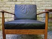 Vintažinis mid century palisandro masyvo fotelis - nuotraukos Nr. 31