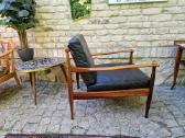 Vintažinis mid century palisandro masyvo fotelis - nuotraukos Nr. 32
