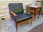 Vintažinis mid century palisandro masyvo fotelis - nuotraukos Nr. 35