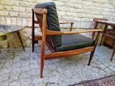 Vintažinis mid century palisandro masyvo fotelis - nuotraukos Nr. 36