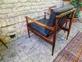 Vintažinis mid century palisandro masyvo fotelis - nuotraukos Nr. 37