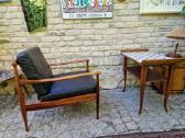 Vintažinis mid century palisandro masyvo fotelis - nuotraukos Nr. 38